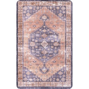 Nuloom Persian Oriental/Persian 2x3 Comfort Indoor Mat for Living Room Bedroom Dining Room Kitchen, Blue - 1 of 4
