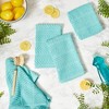 Design Imports Aqua Chevron Luxury Barmop Set/4 - 4 of 4