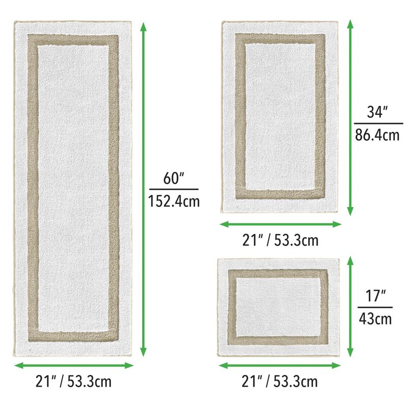 mDesign Non-Slip Microfiber Polyester Spa Mat/Rugs, Set of 3, 3 of 8