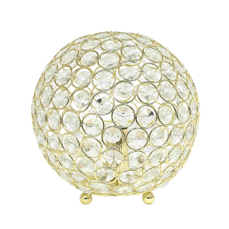 8" Elipse Medium Contemporary Metal Crystal Round Orb Table Lamp - Lalia Home, 1 of 9