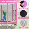 7FT Trampoline with Safety Enclosure Net, Slide & Ladder, Hexagon Outdoor Trampoline for Kids - Trampoline - 4 of 4