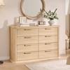 Zeus & Ruta Fluted 52" Modern Wood Dresser with 8 Drawers, Curved Design for Living Room & Hallway Storage - 3 of 4