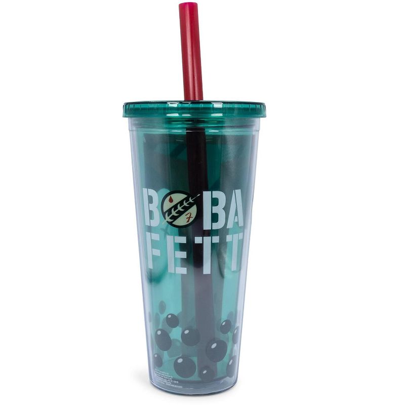 Silver Buffalo Star Wars Boba Fett Plastic Carnival Cup with Lid and Straw | 24 Ounces, 1 of 7