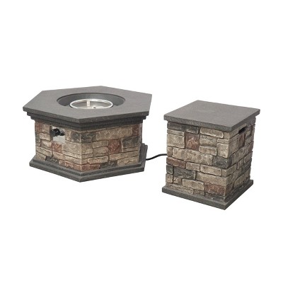 Chesney 32" Light Weight Concrete Fire Pit - Christopher Knight Home
