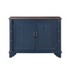 Hostack 40" Sideboard Console Table with Adjustable Storage Shelf for Entry Way and Living Room, Navy Blue and Brown Top - 2 of 4