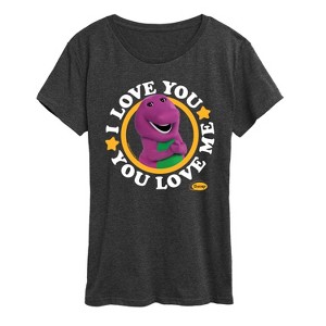 Women's - Mattel - Barney I Love You You Love Me Short Sleeve Graphic T-Shirt - 1 of 4