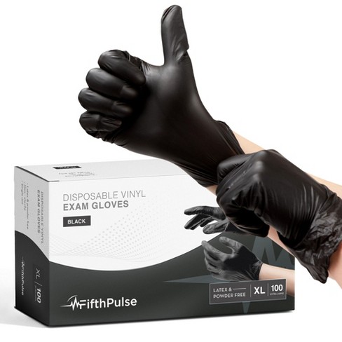 1000/case Gloveworks Black Synthetic Vinyl Disposable Gloves