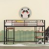 Twin Size Metal Loft Bed with Desk and Shelves - 2 of 4