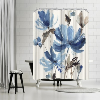 Americanflat Blissful Blue by Pi Creative Art 71" x 74" Shower Curtain