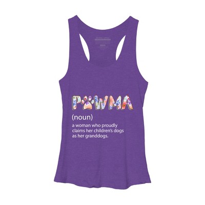 Women's Design By Humans Grandmother Loves Grandogs Pawma By littlesenh1 Racerback Tank Top