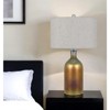 HomeRoots 28" Gold Glass Novelty Table Lamp With Gray Drum Shade - 2 of 4