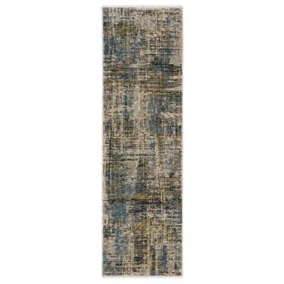 Oriental Weavers Hayden HAY05 Blue/ Gold Indoor Area Rug - 2'3" x 7'6"