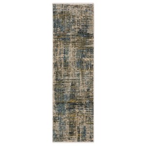 Oriental Weavers Hayden HAY05 Blue/ Gold Indoor Area Rug - 2'3" x 7'6" - 1 of 4