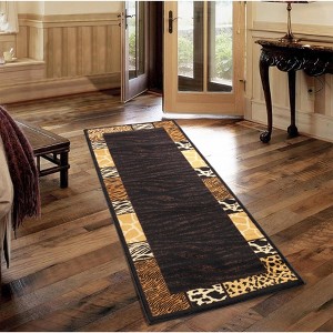 Animal Print Area Rug - Soft Zebra Leopard Cowhide Rug, Non-Slip Stain Resistant, for Living Room Bedroom Entryway - 1 of 4