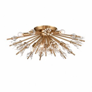 Elk Home Starburst 8 - Light Semi-Flush Mount in  Satin Brass - 1 of 3