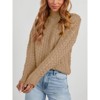 Coolmee Womens Turtleneck Sweaters Casual Long Sleeve Pullover Chunky Knit Jumper Tops - 2 of 4