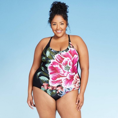 plus size black one piece