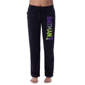 DC Comics Womens' Batman Bat Logo Ombre Sleep Pajama Pants Black - 1 of 3