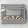 Full Over Full Bunk Bed with Storage Drawers and Inclined Ladder, High Guardrails, Space-Saving Design, Gray Wood Frame - 4 of 4