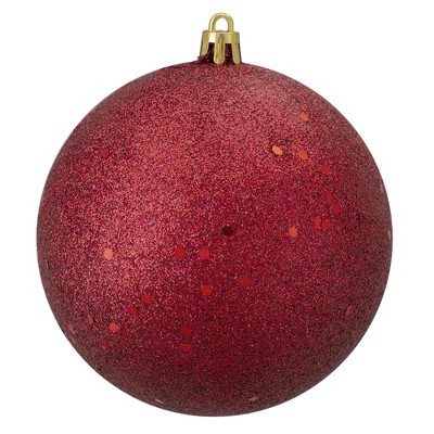 Northlight 4" Shatterproof Holographic Glitter Christmas Ball Ornament - Burgundy