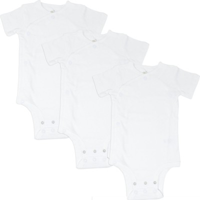 Cozeeme Baby Boys 3 Pack Cuddly Short Sleeve Bodysuits White 