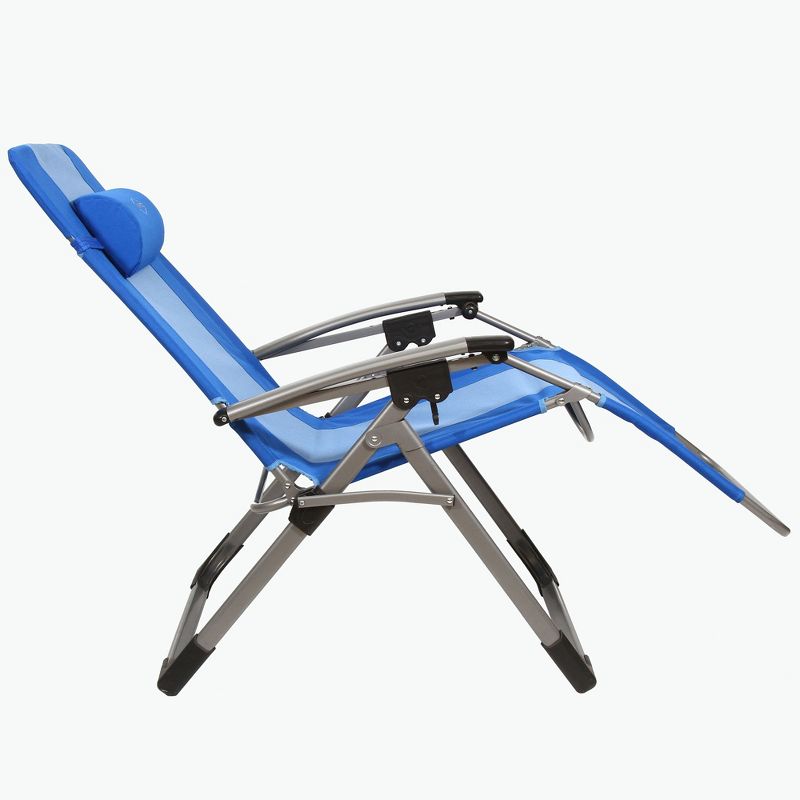 Kamp-Rite Outdoor Folding Reclining Zero Gravity Chair w/Headrest Pillow for Backyard, Camping, Tailgating, and Sports, 300 LB Capacity, 4 of 7