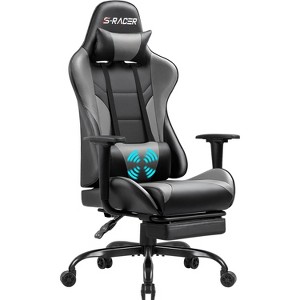 LACOO Gaming Chair Carbon Style Fiber with Massage - 1 of 4