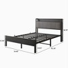 GDFStudio Lyra Modern Metal and Wooden Platform Bed Frame with Storage Headboard and Charging Station - 3 of 4