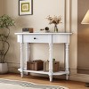 36"Wx30"H Solid Wood Vintage Style Console Table With Top Drawer And Open Lower Shelf,Console Table Entryway Narrow - Maison Boucle - 2 of 4
