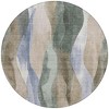 Beige And Denim Blue Abstract Washable Indoor Outdoor Area Rug - 4 of 4