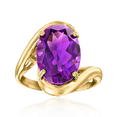Ross-Simons 4.90 Carat Amethyst Wavy Ring in 18kt Gold Over Sterling