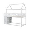 NicBex Twin Over Twin Bunk Bed with Roof Design and Guardrail and 3 Drawers,Loft Bed with Ladder and Shelves,Noise Reduced Bunk Beds for Bedroom - 2 of 4