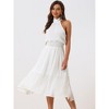Allegra K Women's Halter Neck Tie Back Summer Flowy Sleeveless Cocktail Midi Dress - 3 of 4