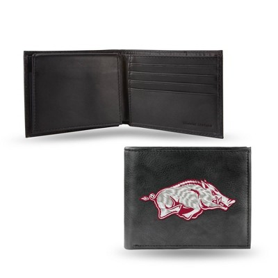 NCAA Arkansas Razorbacks Embroidered Genuine Leather Billfold Wallet