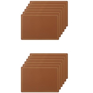 Unique Bargains Dining Room Heat Resistant Modern Faux Leather Placemats 18" x 12" 12 Pcs - 1 of 4