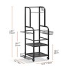 MOEPISY Golf Bag Organizer Golfing Storage Stand for Garage Golf Bags Golfing Rack with Wheels Black - 4 of 4