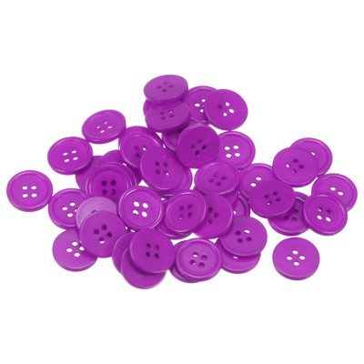 Unique Bargains Resin Craft Snap Round Flat 4-Hole Sewing Buttons 50 Pcs