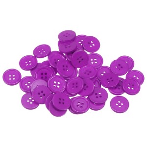 Unique Bargains Resin Craft Snap Round Flat 4-Hole Sewing Buttons 50 Pcs - 1 of 4