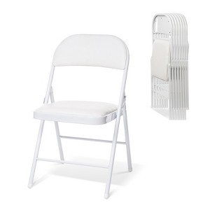 Real Relax Folding Chairs with Padded Seats for Events Home Office, Pu Leather Folding Chair - 1 of 4