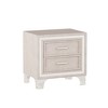 JUJABU Mid Century Vintage Nightstand with Velvet Finish, Silver Glitter Strip, Metal Legs, 2 Drawers - 2 of 4