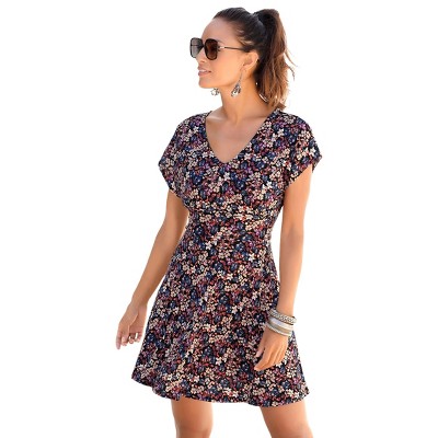 Women's Floral V-Neck Dress - LASCANA
