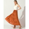 Allegra K Women's Boho Summer Smocked Elastic Waist Tiered A-Line Beach Maxi Skirt - 2 of 4