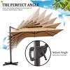 Pellebant 10.5FT Square Double Top Cantilever Umbrella Outdoor 360° Rotation 6 Heights Adjustable Offset Umbrella Patio Umbrella - 4 of 4