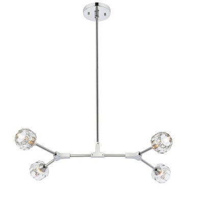 Elegant Lighting Zayne 4 Light Pendant in Chrome