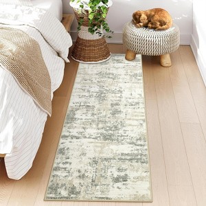Non Slip Runner Rugs 2x7 Washable Abstract Kitchen Carpet Ultra Thin for Hallway & Bedroom - 1 of 4