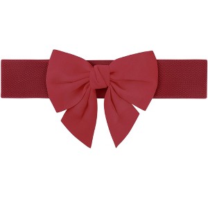 INSPIRE CHIC Women's Dress Elastic Versatile Wide Bow Tie Belt 1 Pc - 1 of 4