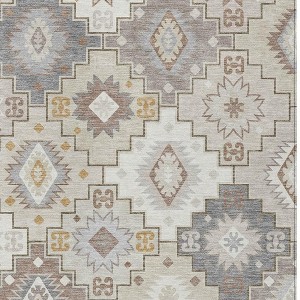 HomeRoots 3' X 5' Ivory Gold And Gray Southwestern Washable Indoor Outdoor Area Rug - 1 of 4