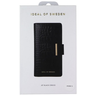 iDeal of Sweden Cora Phone Wallet for Apple iPhone 13 - Jet Black Croco