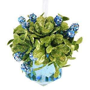 Ganz 2.75 In Mistletoe With Jewel Ornament Berries Faceted Tree Ornaments - 1 of 3