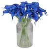 Duovlo 20pcs Calla Lily Bridal Wedding Bouquet Lataex Real Touch Artificial Flower Home Party Decor (Navy Blue) - 3 of 4
